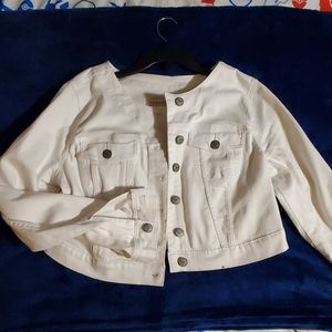Torrid White Denim Crop Jacket